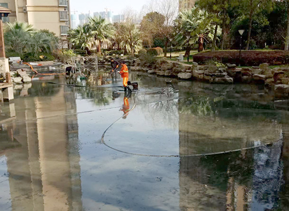 翁源景观池淤泥清理